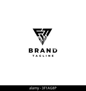 Strong Triple F Triangle Shield Logo Design. Triangle Security Shield Initials FFF Letter Logo Design. Stock Vector