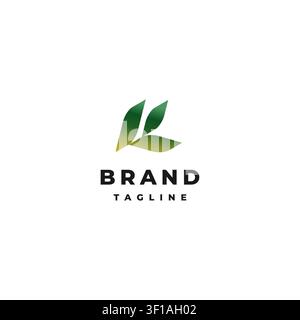 Abstract Three Leaves Initial K Letter Logo Design. Leaves Forming Initial Letter K Logo Design. Stock Vector