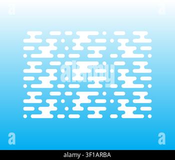 A modern geometric illustration featuring stylized white clouds over a soft blue sky gradient creating a minimal and creative backdrop Stock Vector