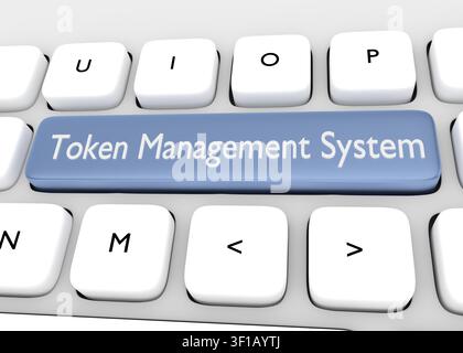3D illustration of the script Token Management System. Stock Photo