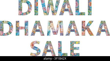 Diwali Dhamaka Sale hand drawn modern design vector illustration. Stock Vector