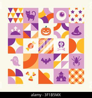 halloween geometric vector background Stock Vector