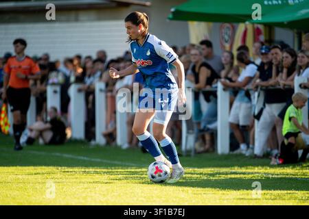 Chiara Hahn (Hoffenheim, #23) on the ball DFB regulations prohibit any ...