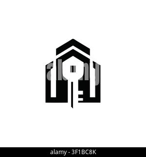 Geometric Security Key Real Estate Logo Stock Vector