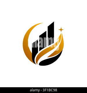 Modern Real Estate Financial Growth Logo Stock Vector