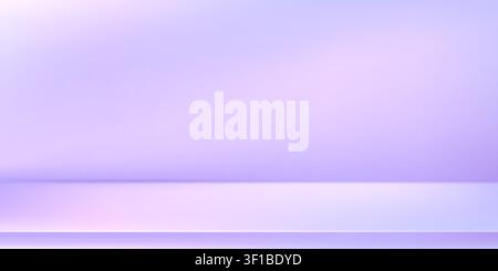 Purple blue background for pink studio room, gradient violet podium. 3d floor backdrop for abstract product scene, spring wall. Empty lilac table Stock Vector