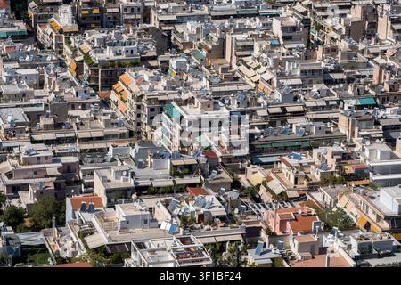 Panoramic view of the city of Athens, Greece. Stock Photo