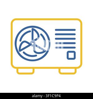 Minimalist outline heat pump icon suitable for eco energy heating and HVAC system design concepts Stock Vector