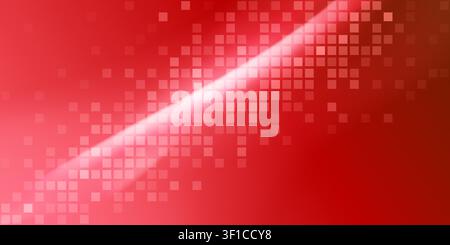 Vibrant red abstract background featuring a diagonal gradient and a subtle, glowing square tile pattern overlay. Stock Vector
