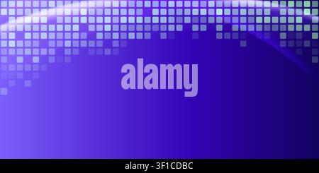 Abstract digital background featuring a gradient transition from bright tiled patterns to deep indigo darkness. Stock Vector