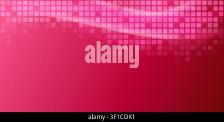Vibrant pink and magenta abstract background featuring a digital tile pattern fading into a solid color gradient. Stock Vector