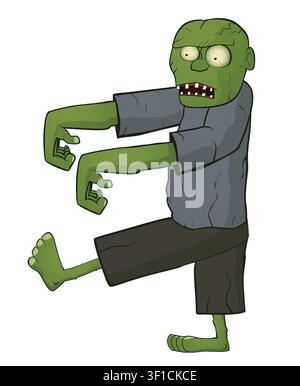 Zombie on white background Stock Vector