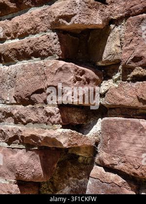 Germany 2026 Stone wall static, in outdoor, with stones, mortar, from a close-up perspective, with brown, gray accents, and ancient rustic mood, showi Stock Photo