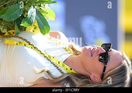 Bergerac, France. 12th July, 2026. Roxanne Bertels pictured after the stage 9 of the 2026 Tour de France cycling race, a stage of 185km from Malemort to Ussel, on Sunday 12 July 2026. The 113th edition of the Tour de France starts on Saturday 4 July in Barcelona, Spain, and will finish in Paris, France on the 26th of July. BELGA PHOTO DAVID PINTENS Credit: Belga News Agency/Ģ����ý Live News Stock Photo