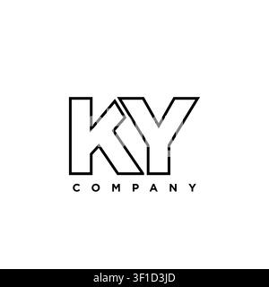 Trendy letter K and Y, KY logo design template. Minimal monogram initial based logotype for company identity. Stock Vector