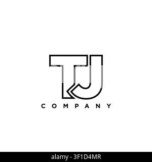 Trendy letter T and J, TJ logo design template. Minimal monogram initial based logotype for company identity. Stock Vector