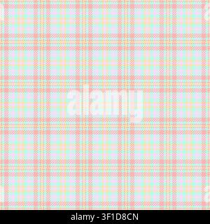 Us plaid check seamless, 2026 texture textile fabric. Scotland tartan pattern background vector in light and pink lace colors palette. Stock Vector