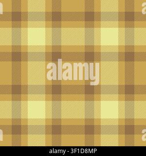 Repeat vector check tartan, selection seamless fabric textile. Track plaid pattern background texture in amber and orange colors palette. Stock Vector