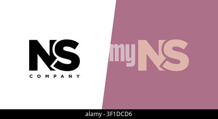 Trendy letter N and S, NS logo design template. Minimal monogram initial based logotype for company identity. Stock Vector