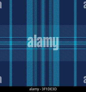 December textile fabric plaid, selection background texture pattern. Poster tartan vector check seamless in blue and cyan colors palette. Stock Vector