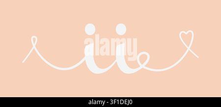 II initial wedding monogram calligraphy vector illustration. Hand drawn lettering i and i love logo design for valentines day poster, greeting card, p Stock Vector