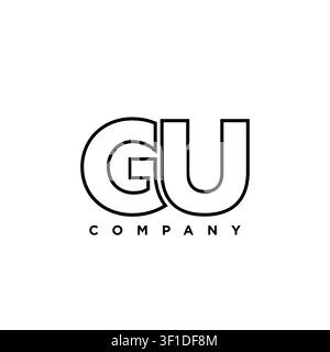Trendy letter G and U, GU logo design template. Minimal monogram initial based logotype for company identity. Stock Vector