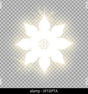 Light shiny abstract geometric flower logo template. Business abstract icon isolated on transparent background. Use for logo, sign, symbol, web, label Stock Vector