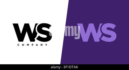 Trendy letter W and S, WS logo design template. Minimal monogram initial based logotype for company identity. Stock Vector