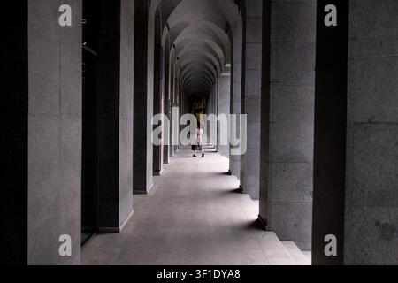 Tbilisi, Georgia. 12th July, 2026. A woman walks into the Museum of Modern Arts in Tbilisi, Georgia on July 12, 2026. (Photo by Moe Zoyari/Sipa USA) Credit: Sipa USA/Ģ����ý Live News Stock Photo