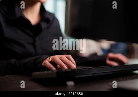Neural network programmer developing artificial intelligence data processor, Security application engineer encrypting vital company information on blockchain system. Stock Photo