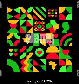 black history month geometric vector background Stock Vector