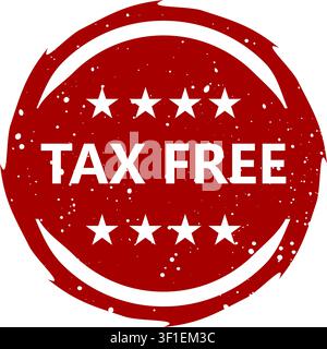 Tax Free Promotional Badge with Grunge Rubber Stamp Effect Stock Vector