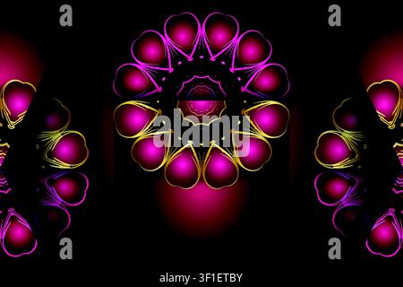 Elegant Decorative Mandala Artwork Featuring A Vibrant Pink Purple Gold Color Palette For Wallpaper And Branding Projects Stock Vector