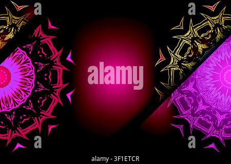 Vibrant Decorative Mandala Background Featuring Rich Pink Purple And Gold Colors For Luxury Creative Design Projects Stock Vector