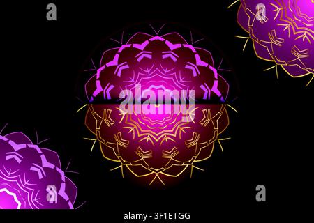 Luxury Deep Maroon Background Featuring Ornate Gold Pink And Purple Mandala Kaleidoscope Art For Premium Wallpaper Design Stock Vector