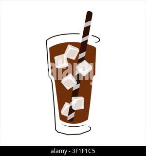 Minimal Iced Coffee Vector Illustration for Cafe and Takeaway Design Stock Vector
