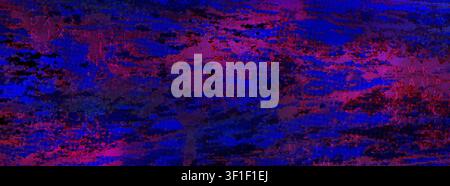 Abstract risograph texture overlay with distressed letters. Vector realistic illustration of red and blue paint strokes with grunge brush effects, seamless halftone pattern for retro poster background Stock Vector