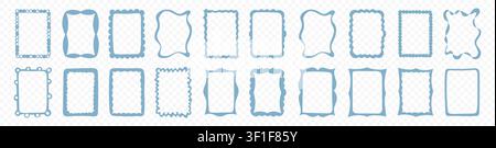 Playful Hand Drawn Frame Borders Stock Vector