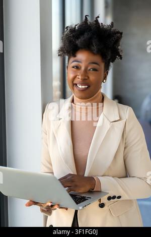 Success business woman with laptop, analytics and developer for startup business website IT software Stock Photo