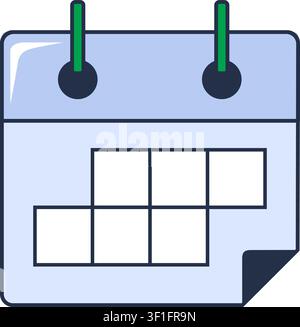 Desk calendar flat illustration representing scheduling planning and business organization Stock Vector