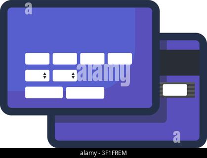 Credit card icon symbolizing online payment, banking, financial transaction, electronic commerce, and secure purchase for business and finance project Stock Vector