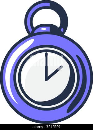 Purple stopwatch flat illustration representing time management productivity deadline and business planning Stock Vector