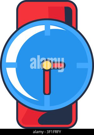 Round wall clock flat illustration representing time management scheduling and business organization Stock Vector