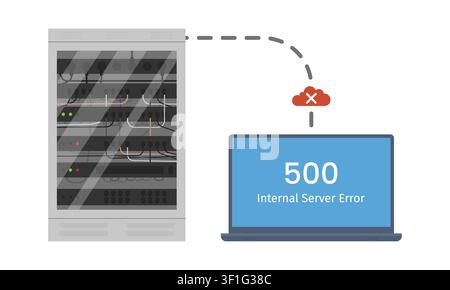 Internal Server Error 500 Network Connection Failure Concept Stock Vector