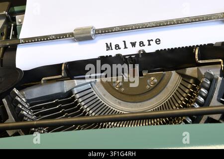 Text "Malware" written with a typewriter Stock Photo