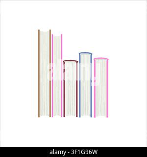 Bookshelf with books. Biography, adventure, novel, poem, fantasy, love story, detective, art, romance. Clipart for library, book store. Vector illustration in flat style.  Stock Vector