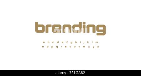 Minimal elegant font lowercase alphabet. Rounded angles letter set bauhaus fashion style type. Golden minimalist clean simple digital typography. Stock Vector