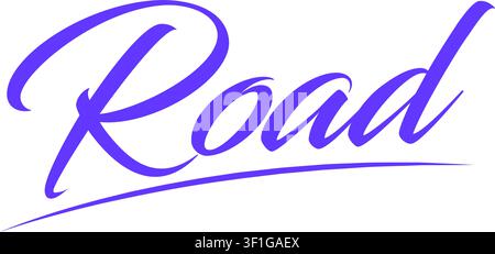 Elegant Script Road Text Effect Stock Vector
