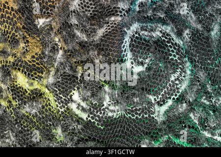 Colorful fishnet textured fabric closeup as a background Stock Photo