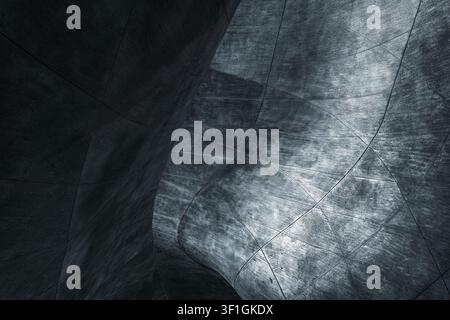 The interplay of light and shadow creates abstract geometric patterns on a dome. Stock Photo